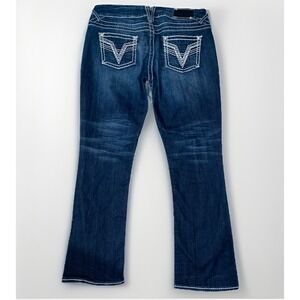 Vigoss Women"s Chelsea Slim Boot 11/12 Blue Jeans Dark Wash White Stitching